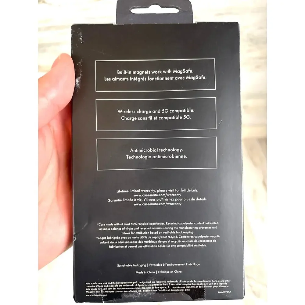 Kate Spade Iridescent Floral Clear MagSafe iPhone 15 Pro Case NEW